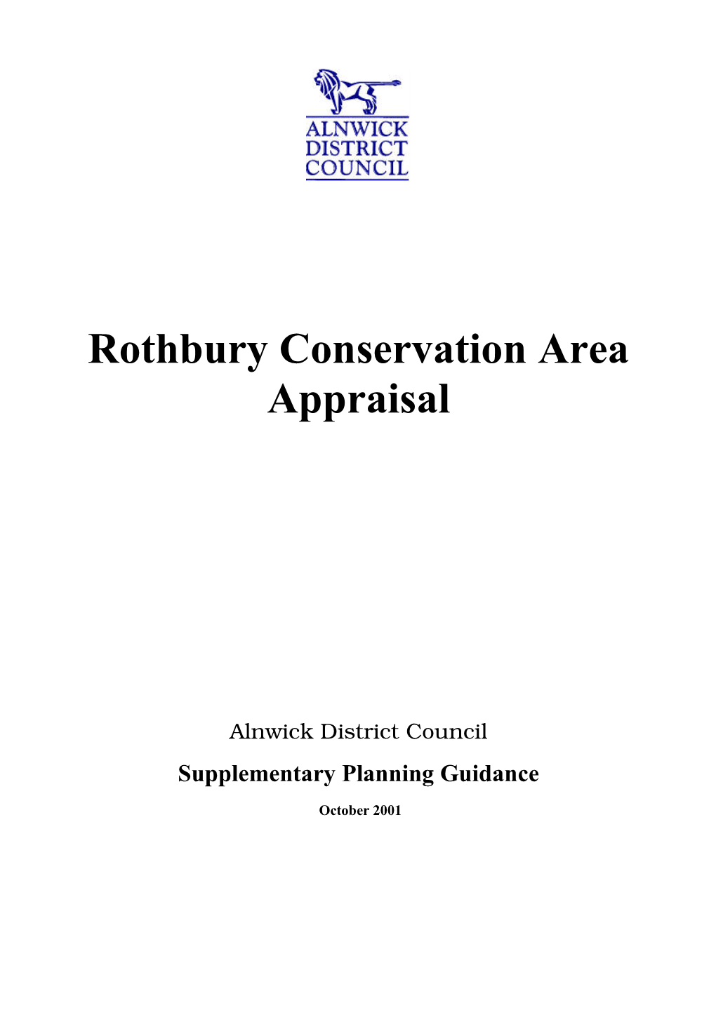 Rothbury Conservation Area Appraisal