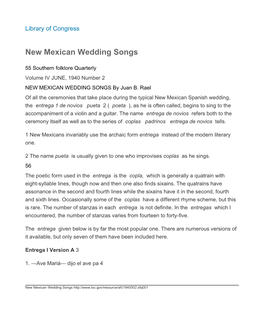 New Mexican Wedding Songs