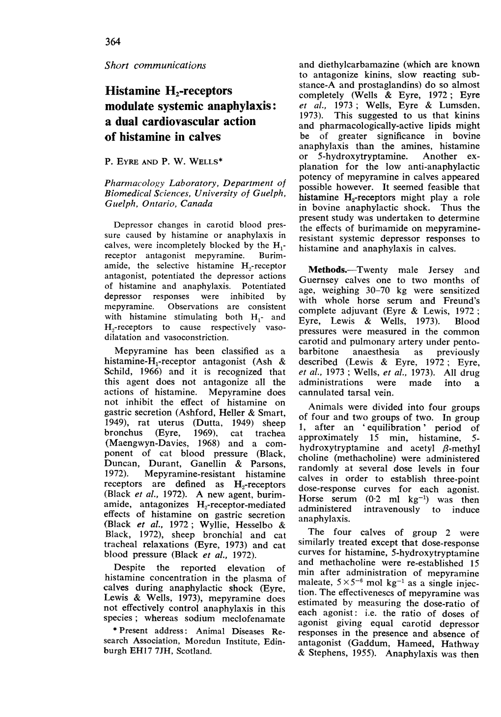 Modulate Systemic Anaphylaxis: Et Al., 1973; Wells, Eyre & Lumsden, 1973)