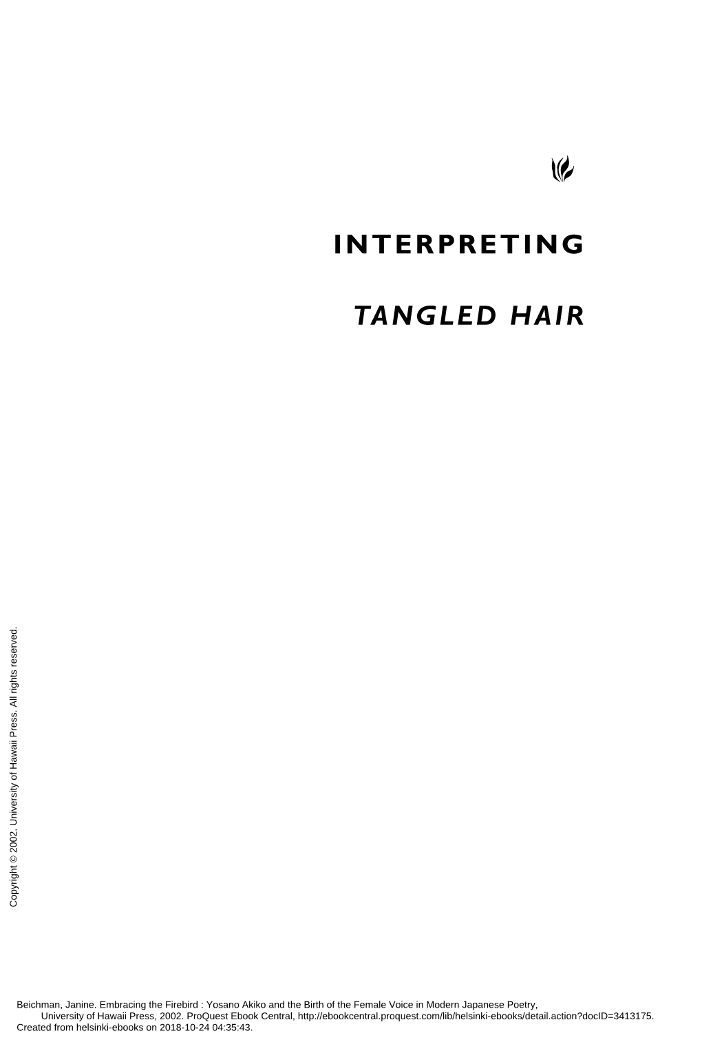 Interpreting Tangled Hair