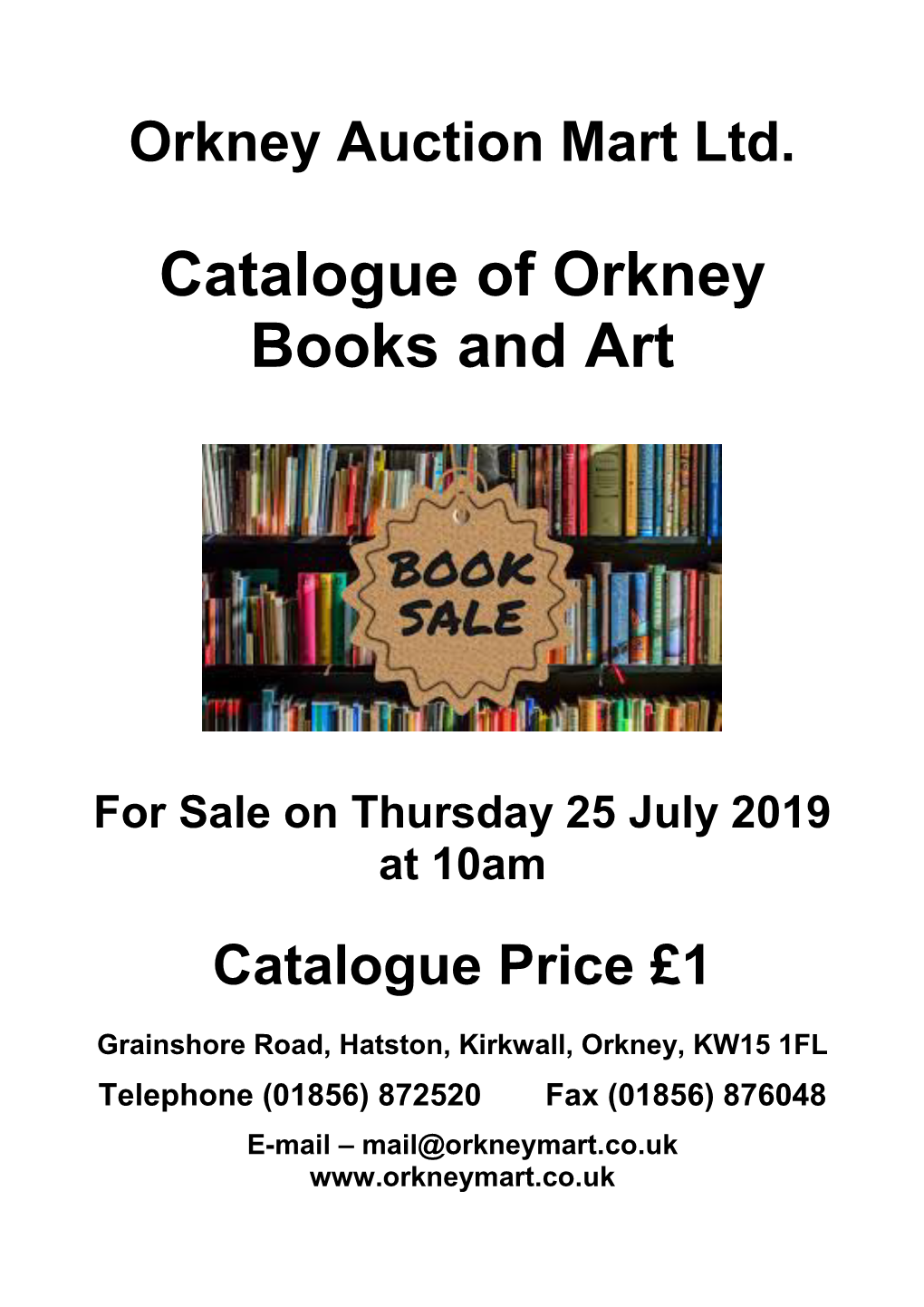 Catalogue of Orkney Books and Art