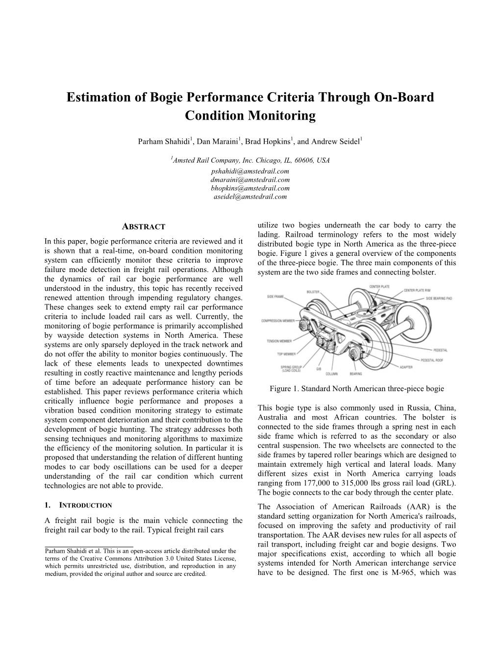 Estimation of Bogie Performance Criteria Through On-Board Condition Monitoring