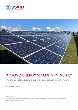 Assessment of Pv Generators in Kosovo
