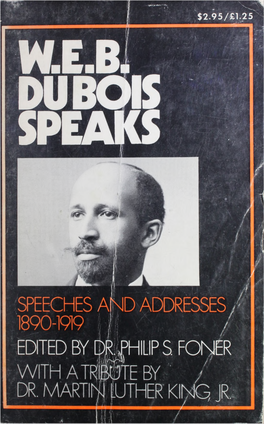 WEB Du Bois Speaks