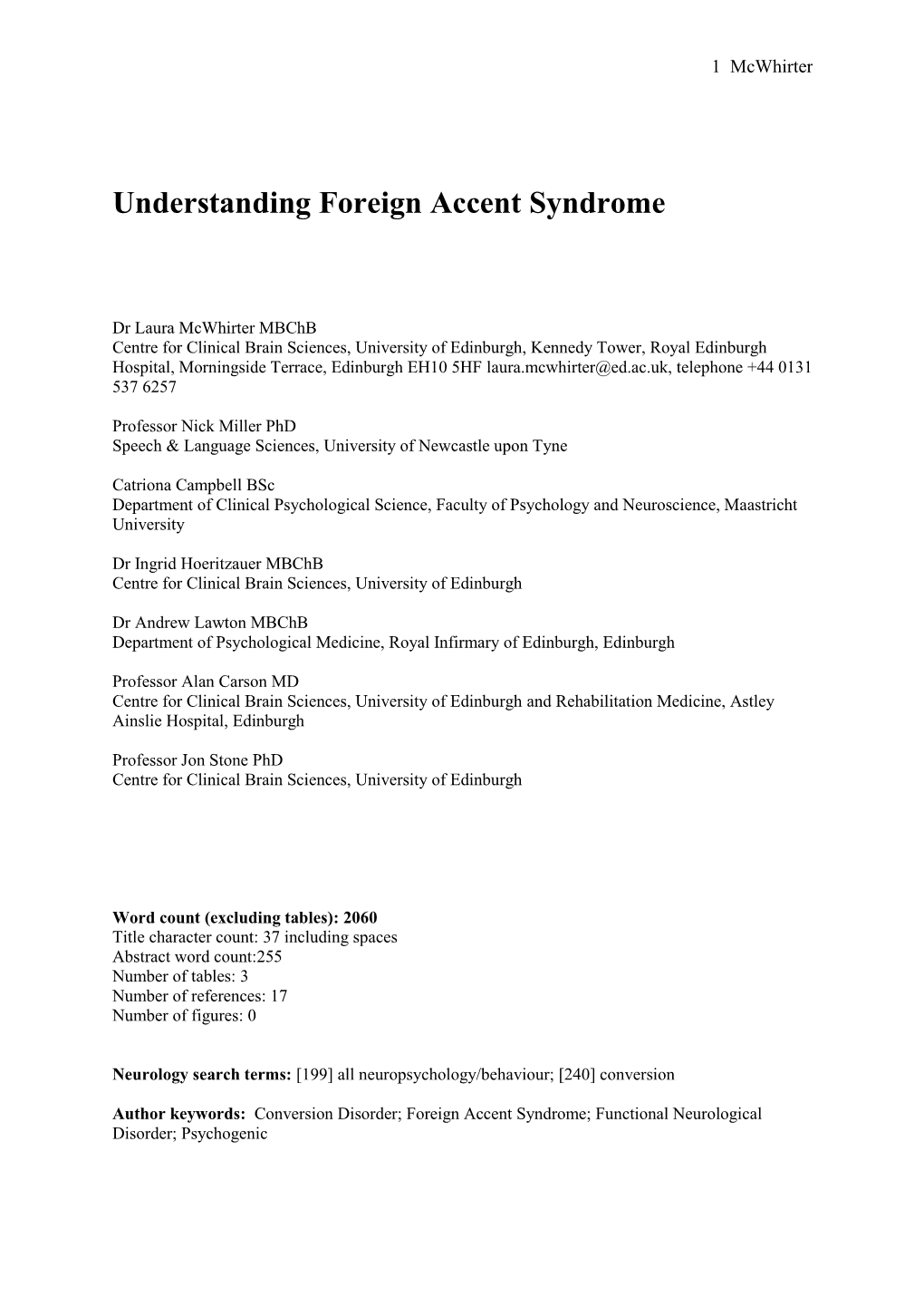 Understanding Foreign Accent Syndrome