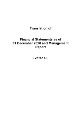 Translation of Financial Statements As of 31 December 2020 And