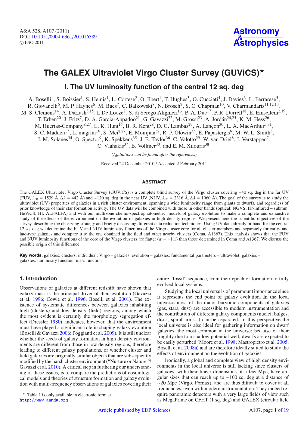The GALEX Ultraviolet Virgo Cluster Survey \(Guvics\)⋆
