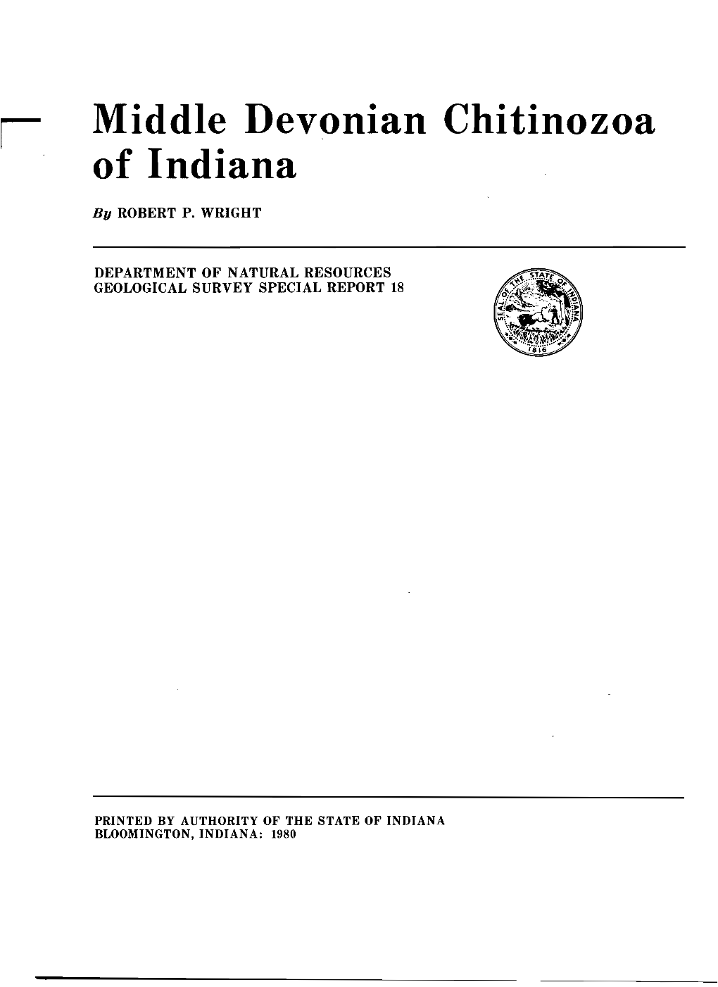 Middle Devonian Chitinozoa of Indiana