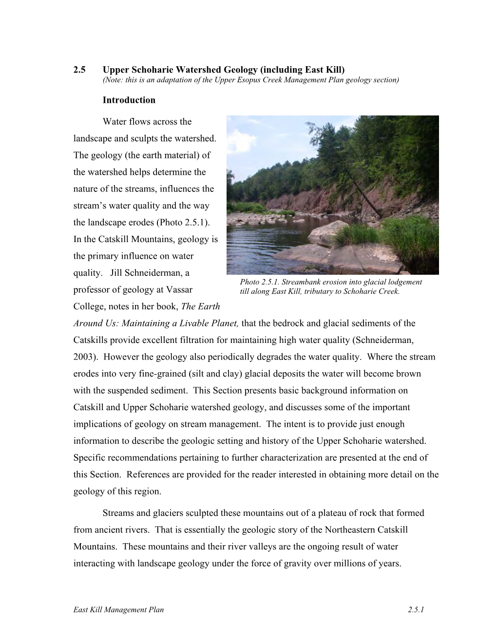 2.5 Upper Schoharie Watershed Geology (Including East Kill) (Note: This Is an Adaptation of the Upper Esopus Creek Management Plan Geology Section)