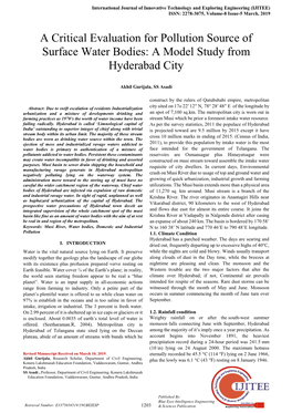 A Model Study from Hyderabad City