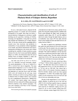 Characterization and Classification of Soils of Phalasia Block of Udaipur District, Rajasthan