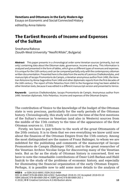 The Earliest Records of Income and Expenses of the Sultan