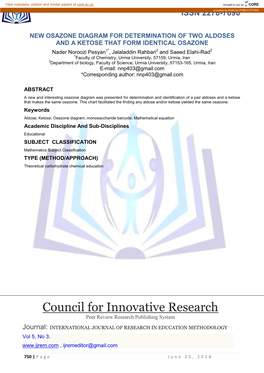 Council for Innovative Research Peer Review Research Publishing System Journal: INTERNATIONAL JOURNAL of RESEARCH in EDUCATION METHODOLOGY Vol 5, No 3
