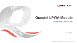 Quectel LPWA Module Product Overview