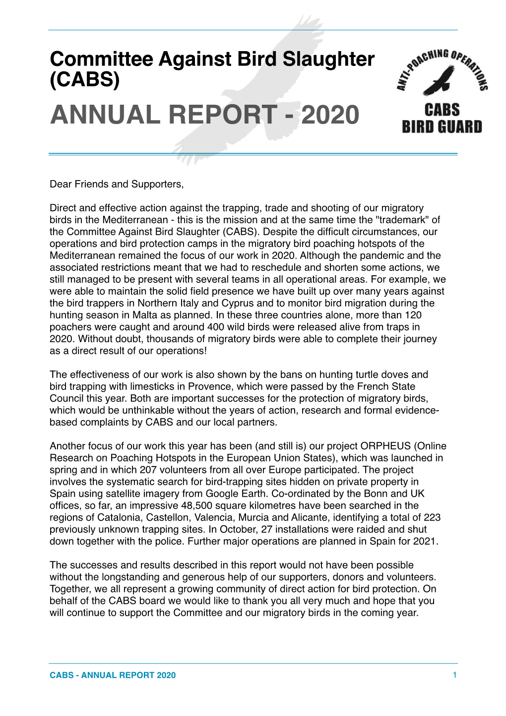 (Cabs) Annual Report - 2020