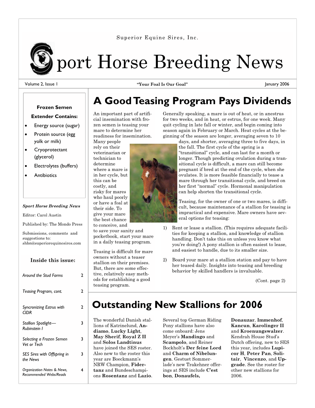 Port Horse Breeding News