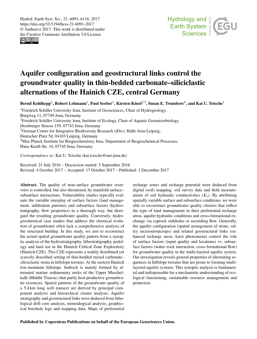 Aquifer Configuration and Geostructural Links Control The