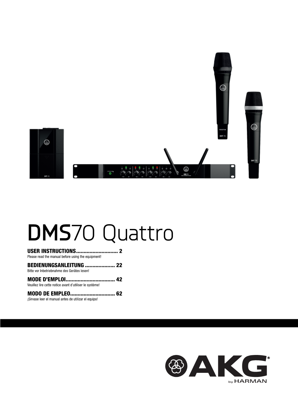 DMS70 Quattro USER INSTRUCTIONS