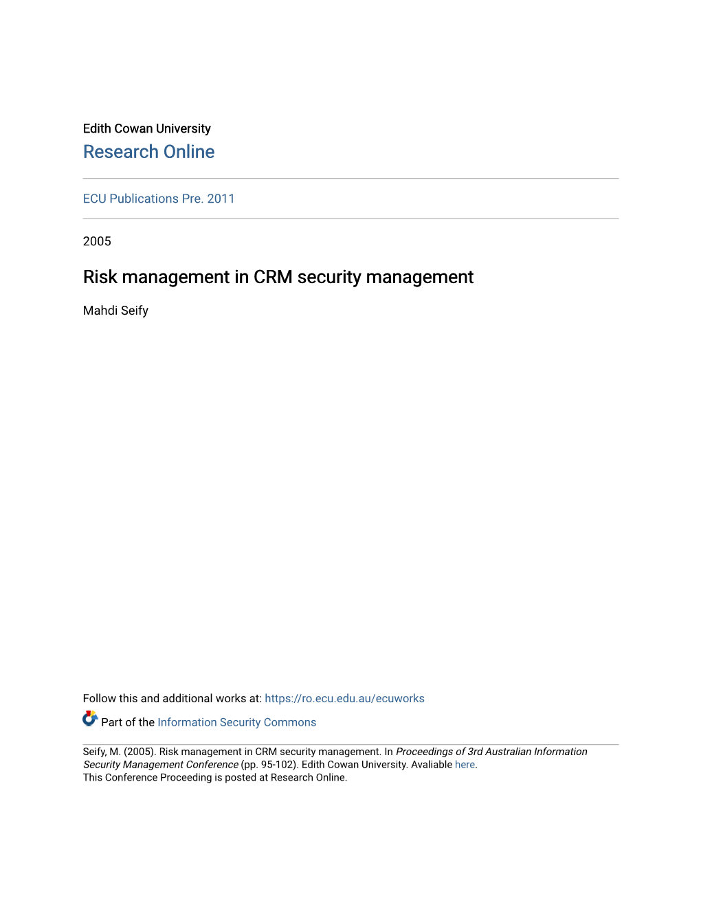 Risk Management in CRM Security Management