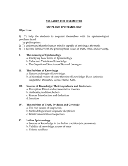 Syllabus for Ii Semester Mc Pl 2808