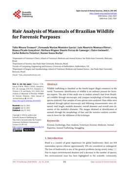 Hair Analysis of Mammals of Brazilian Wildlife for Forensic Purposes