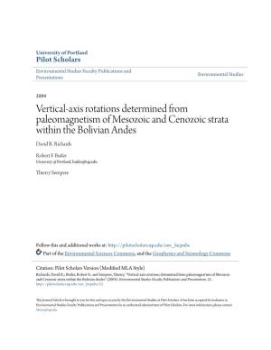 Vertical-Axis Rotations Determined from Paleomagnetism of Mesozoic and Cenozoic Strata Within the Bolivian Andes David R