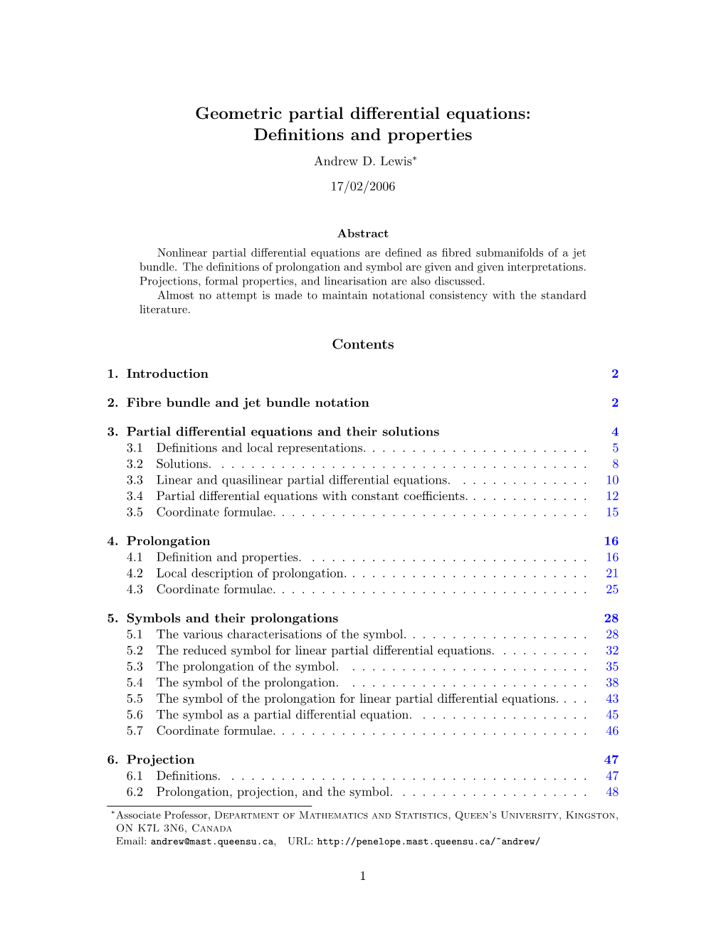 Geometric Partial Differential Equations: Definitions and Properties 3