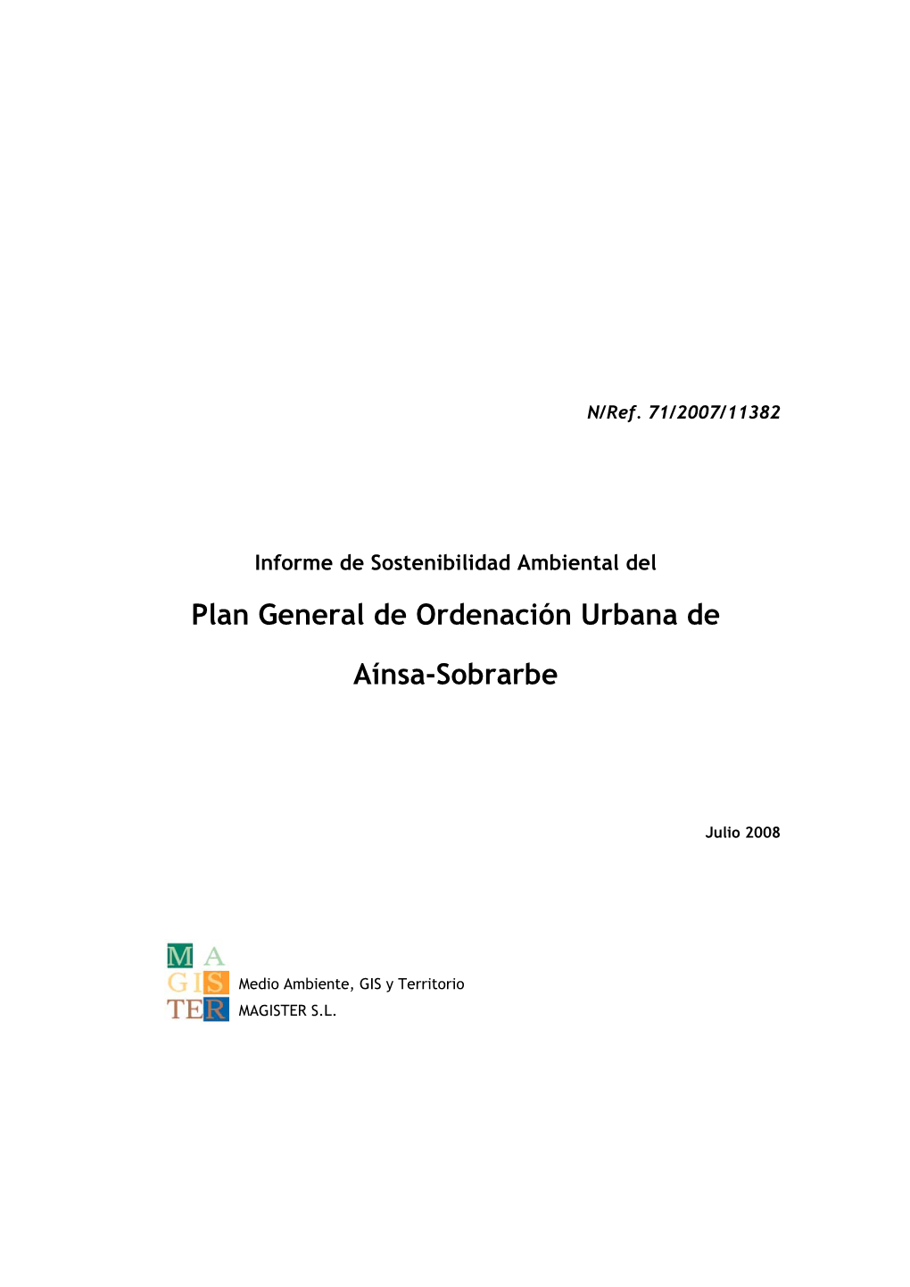 Plan General De Ordenación Urbana De Aínsa-Sobrarbe
