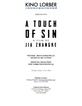 A Touch of Sin Press