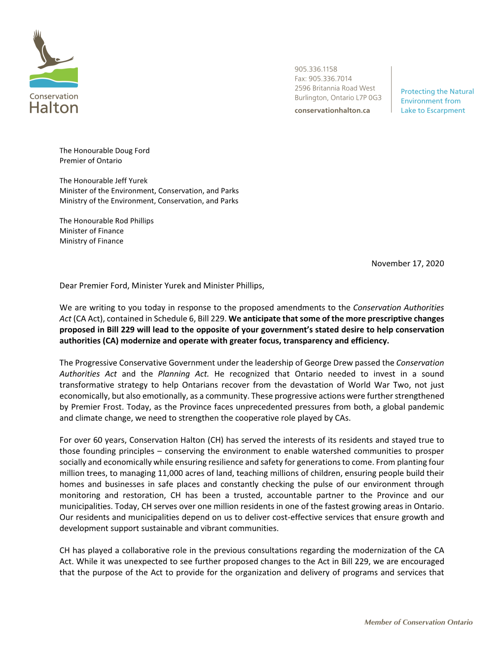 CH Letter to Ontario Premier 16 11 2020.Pdf