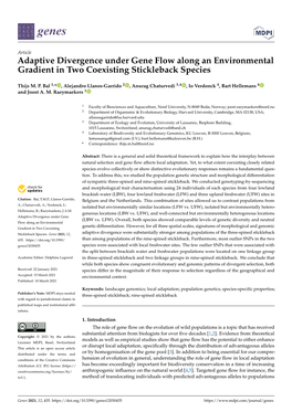 Adaptive Divergence Under Gene Flow Along an Environmental Gradient in Two Coexisting Stickleback Species