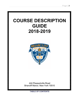 Course Description Guide 2018-2019