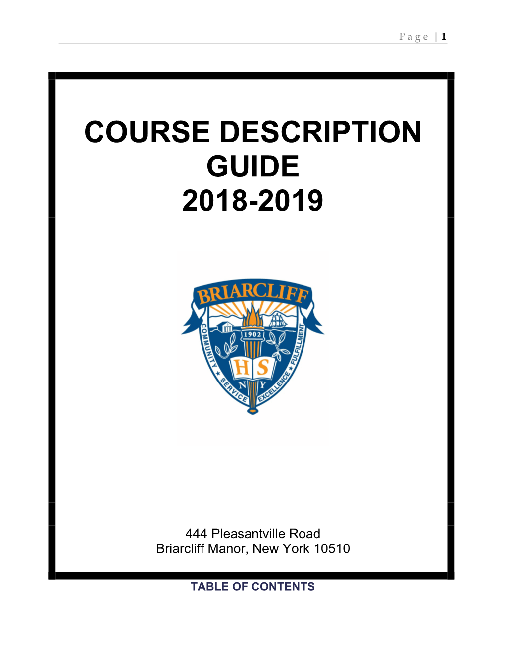Course Description Guide 2018-2019