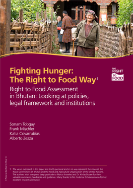 Right to Food Assessment in Bhutan: Looking at Policies, Legal Framework and Institutions