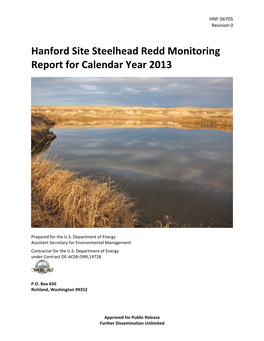 Steelhead Redd Monitoring Report for Calendar Year 2013