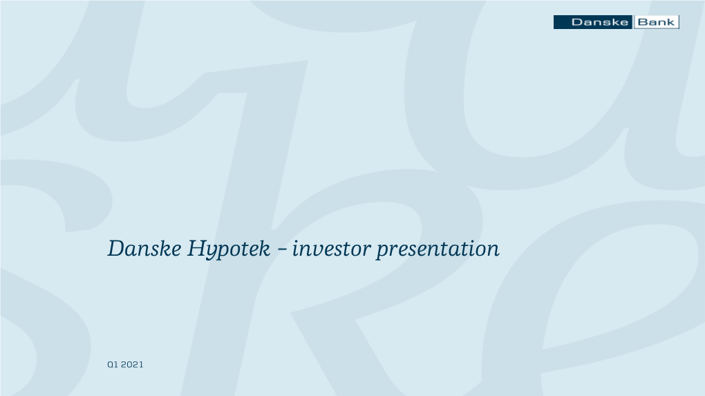Investor Presentation Q1 2021