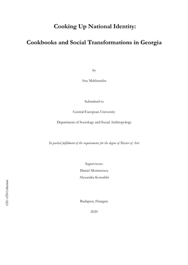 Cookbooks and Social Transformations in Georgia