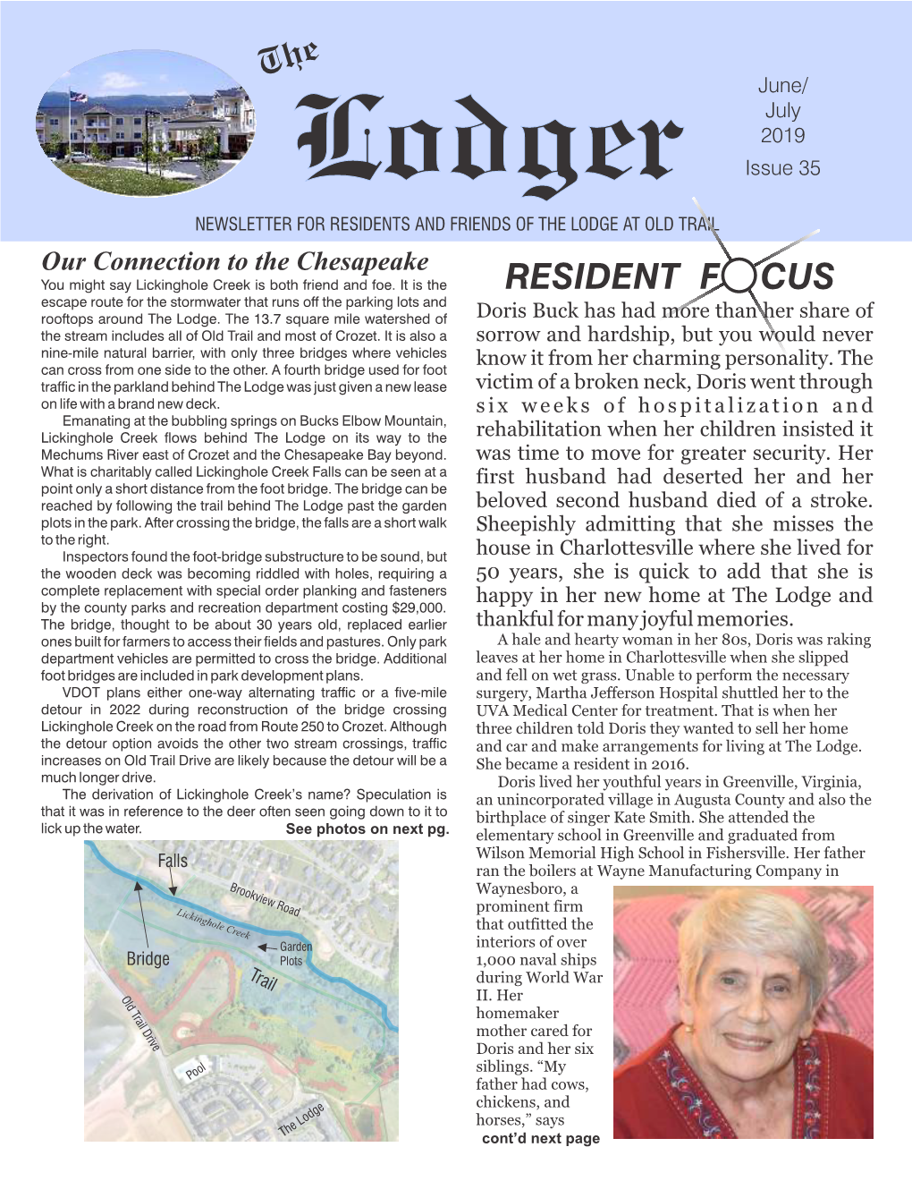 The Lodger Issued Bi-Monthly for Residents and Friends of the Lodge at Old Trail