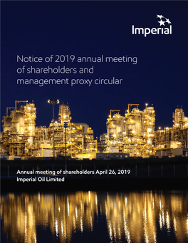 Notice of 2019 Annual Meeting of Shareholders and Management Proxy Circular