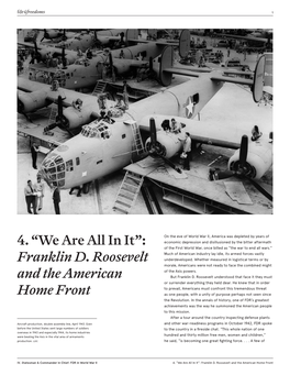4. “We Are All in It”: Franklin D. Roosevelt and the American Home Front Fdr4freedoms 2
