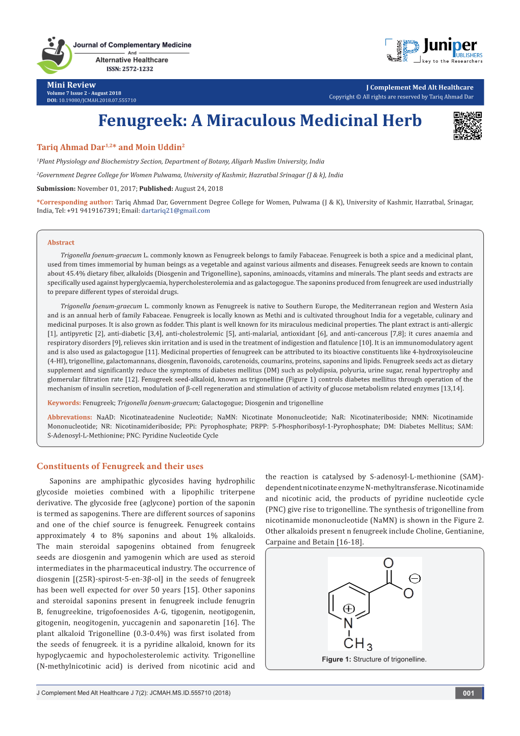 Fenugreek: a Miraculous Medicinal Herb