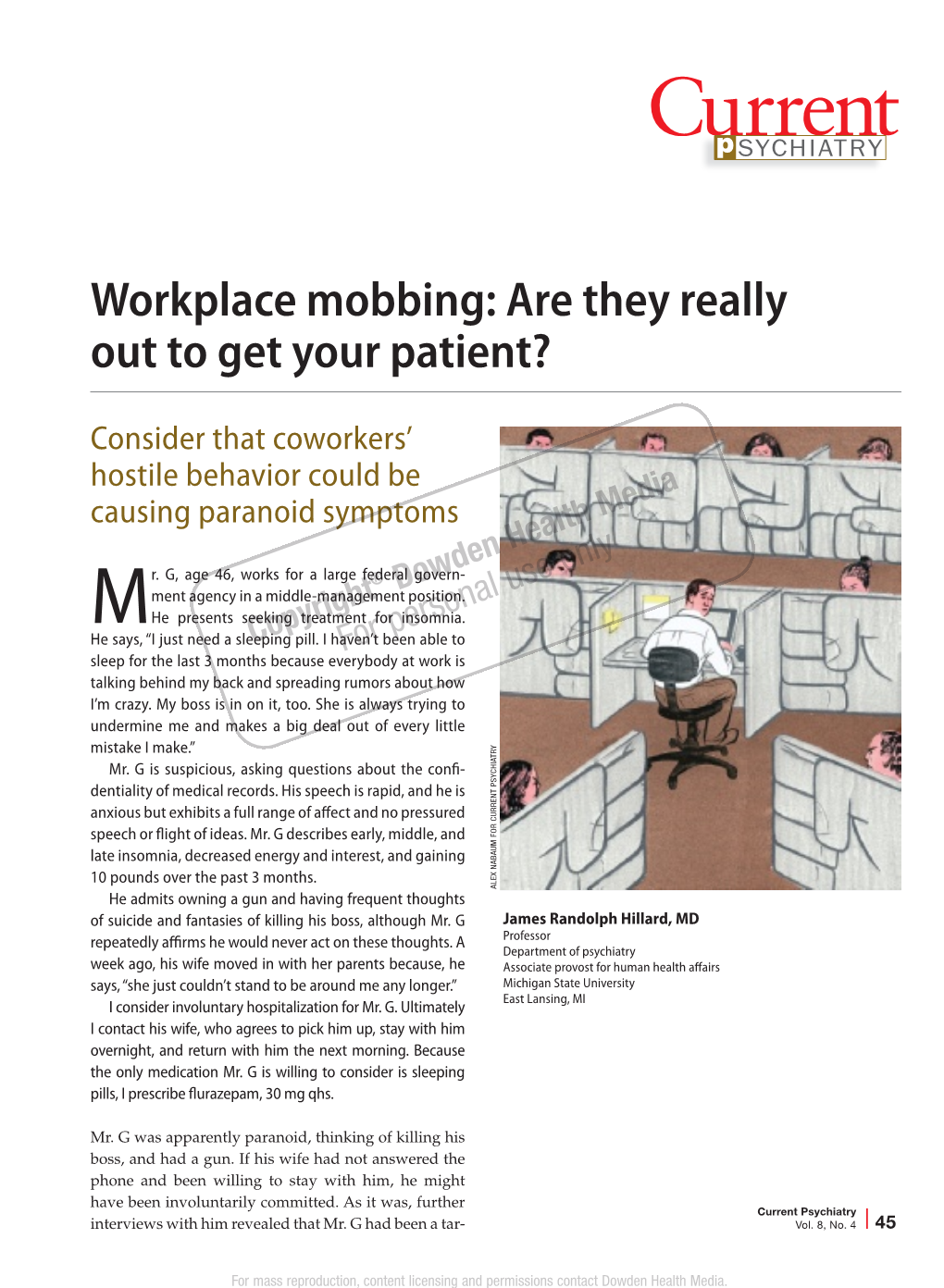 Workplace Mobbing: Are They Really out to Get Your Patient?