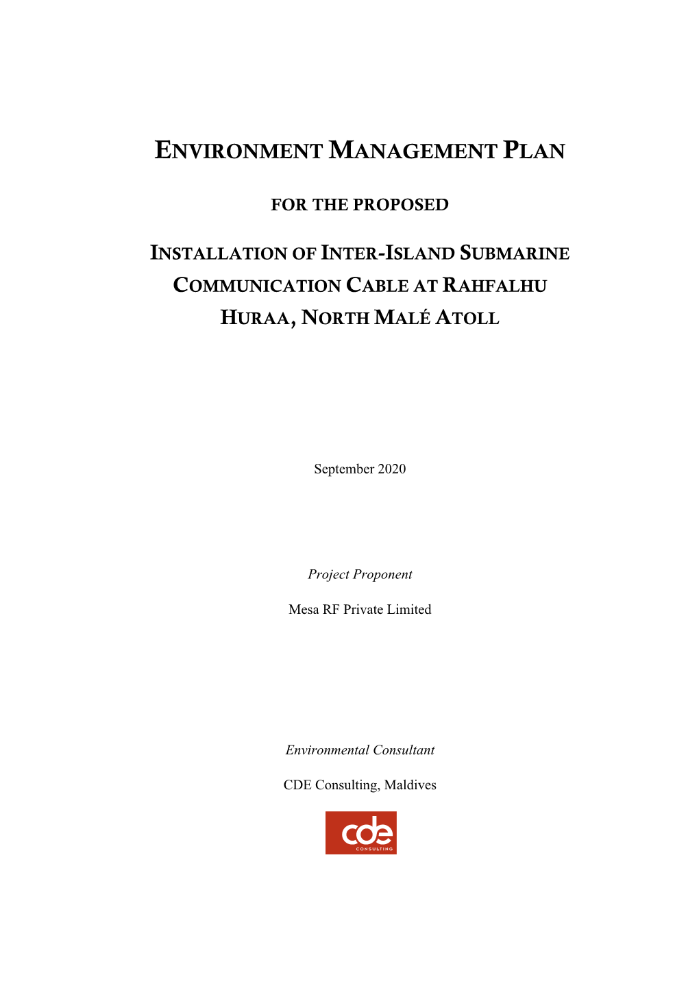 Environment Management Plan