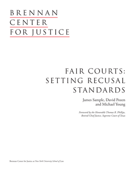Fair Courts: Setting Recusal Standards