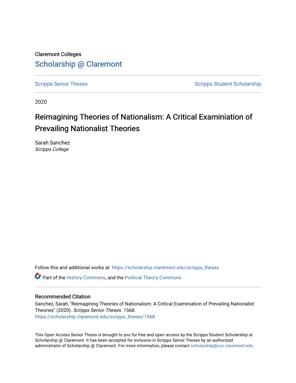 Reimagining Theories of Nationalism: a Critical Examiniation of Prevailing Nationalist Theories