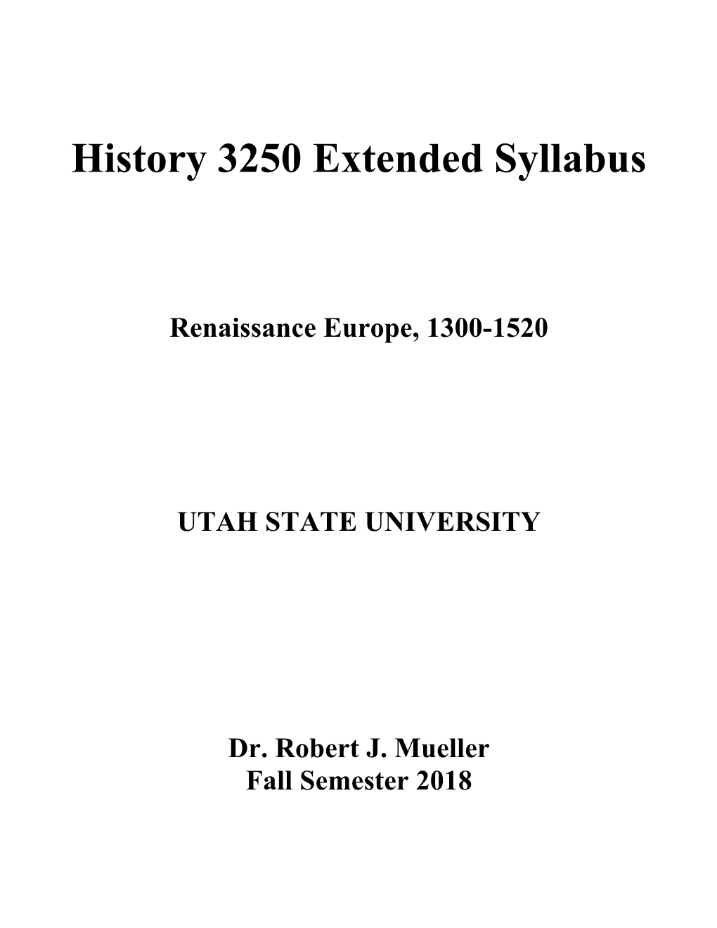 History 3250 Extended Syllabus