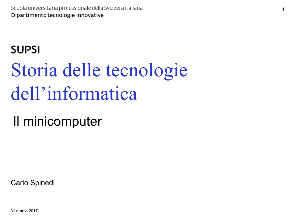 Storia Delle Tecnologie Dell'informatica