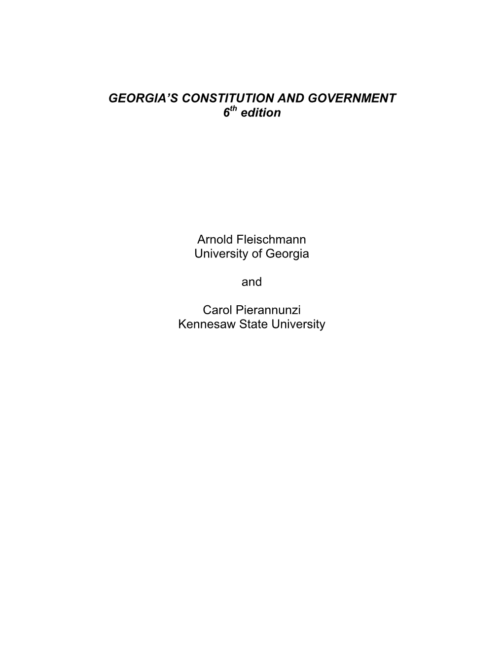 Georgia's Constitution And