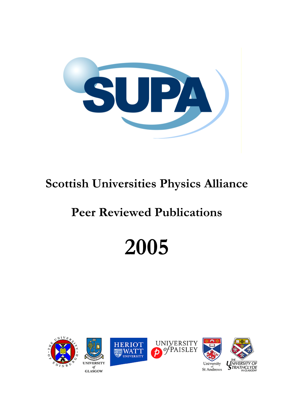 Scottish Universities Physics Alliance Peer Reviewed Publications