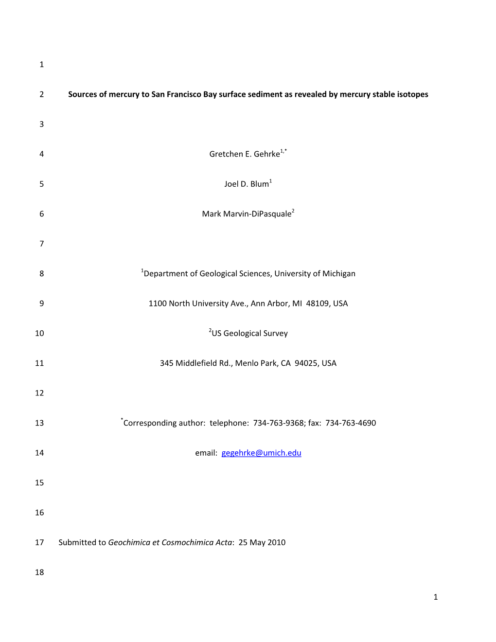 Title: Dominant Sources of Mercury to San Francisco Bay Surface